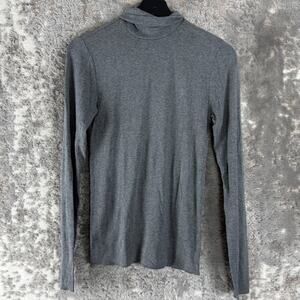 Ralph Lauren Size L Minimalist Turtleneck Casual Top Gray Long Sleeve Pullover